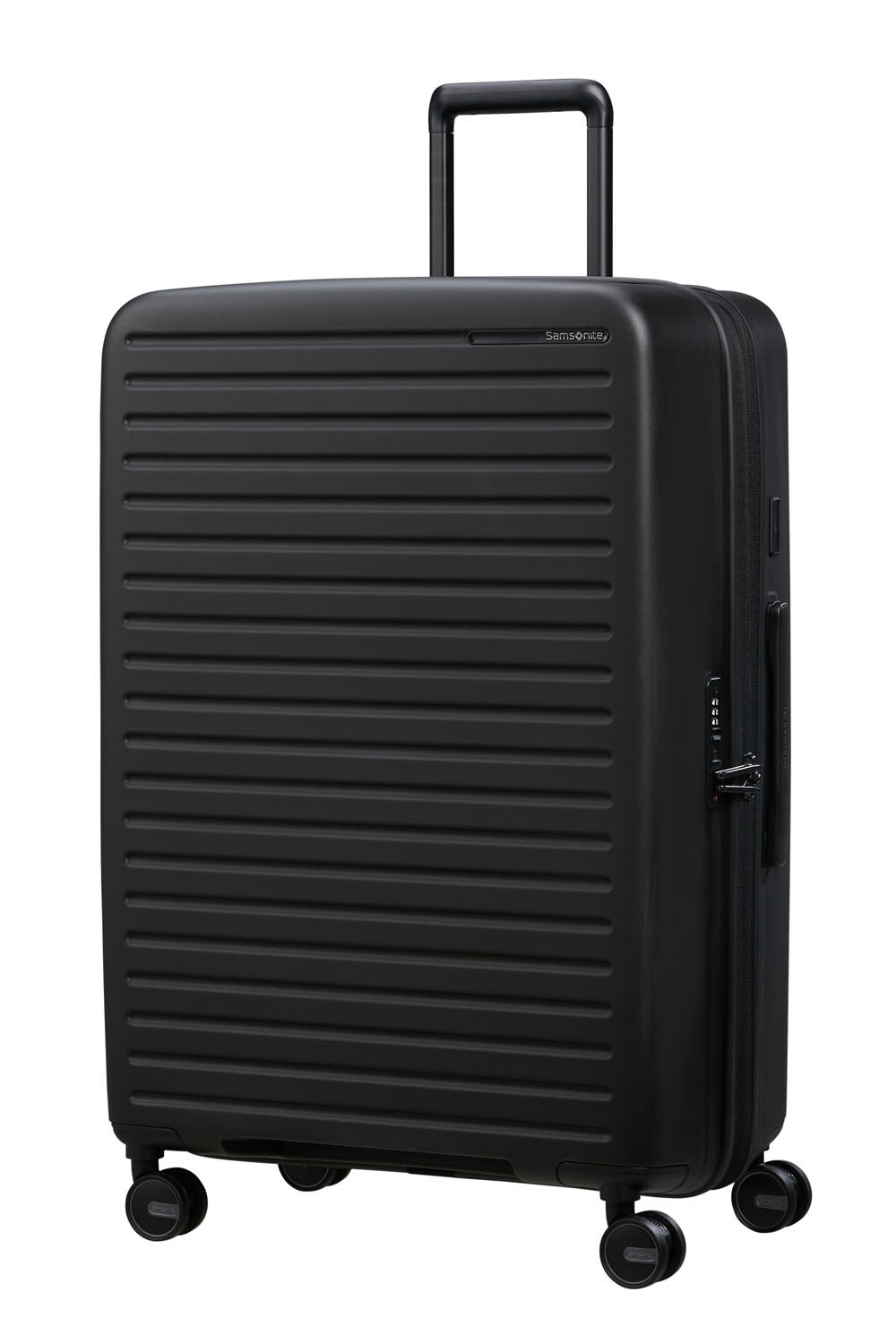 Samsonite Restackd Trolley mit 4 Rollen erweiterbar 75cm + GRATIS HOTELGUTSCHEIN Schwarz