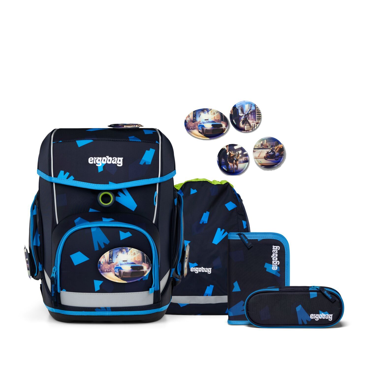 ergobag cubo 5-teiliges Schulrucksack-Set 2025 VerfolgBärjagd