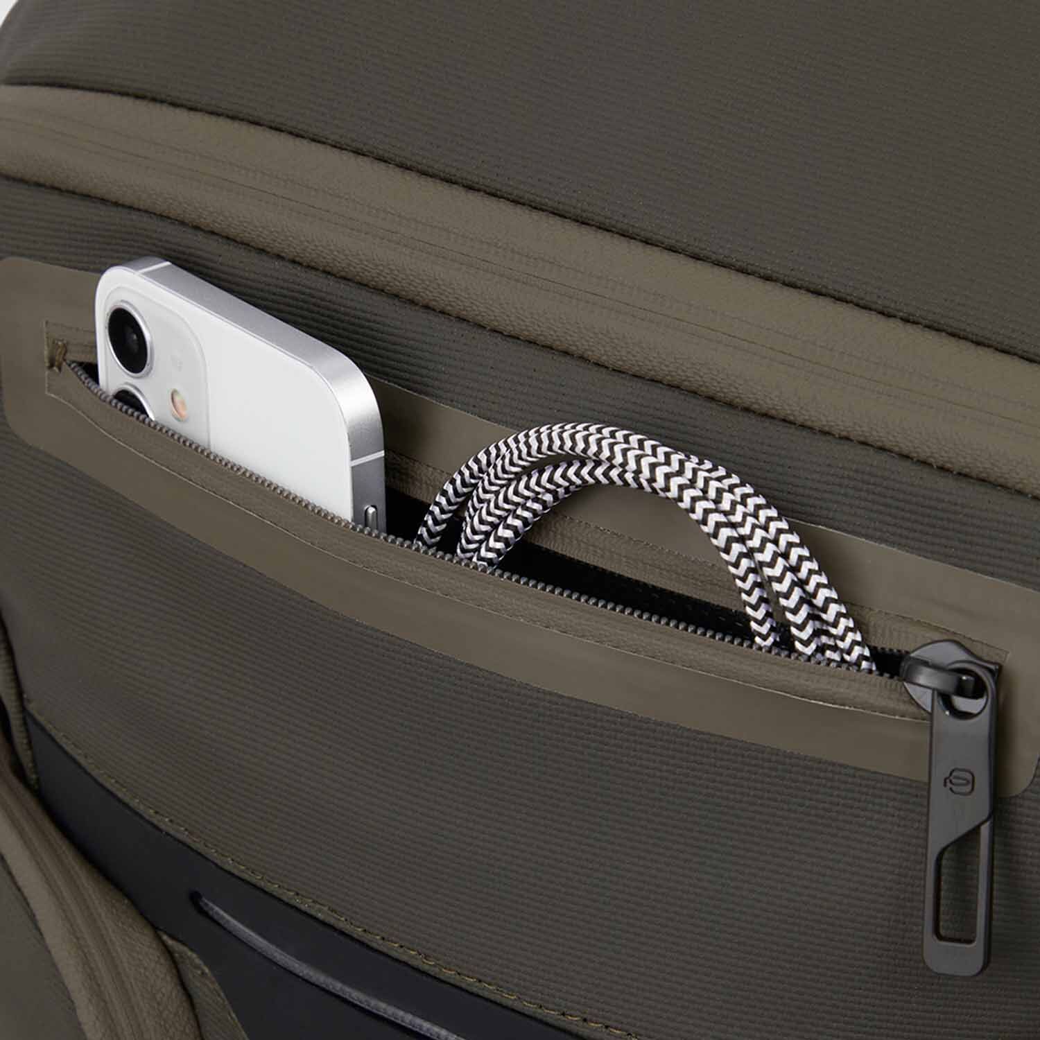 Piquadro Hìdor LED Laptop-Rucksack mit 15,6" Laptopfach und wasserdichter Tasche Blau