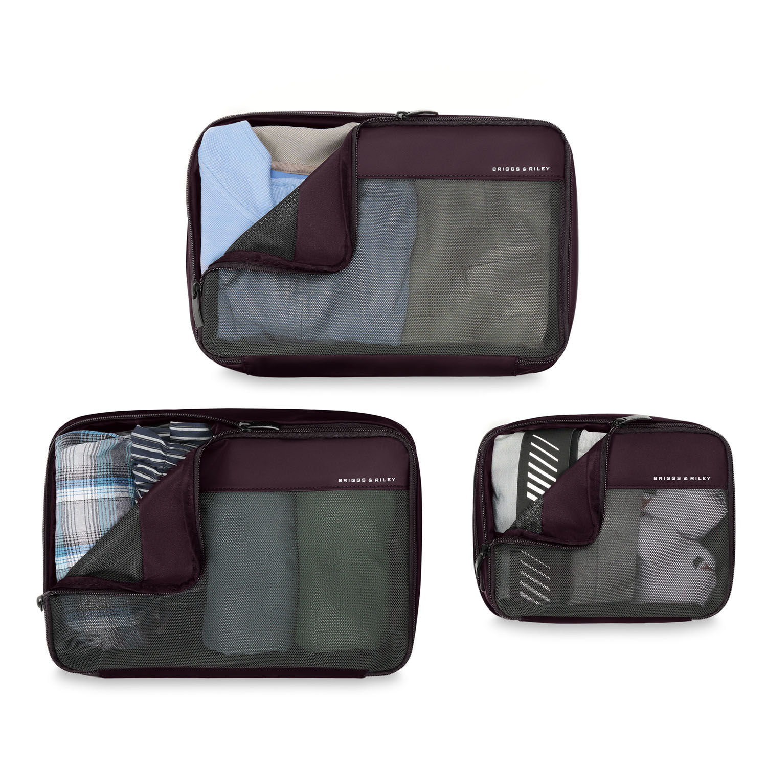 Briggs & Riley Travel Essentials Carry On Packing Cube 3-teilige Set Plum Briggs & Riley Travel Essentials Carry On Packing Cube 3-teilige Set Plum