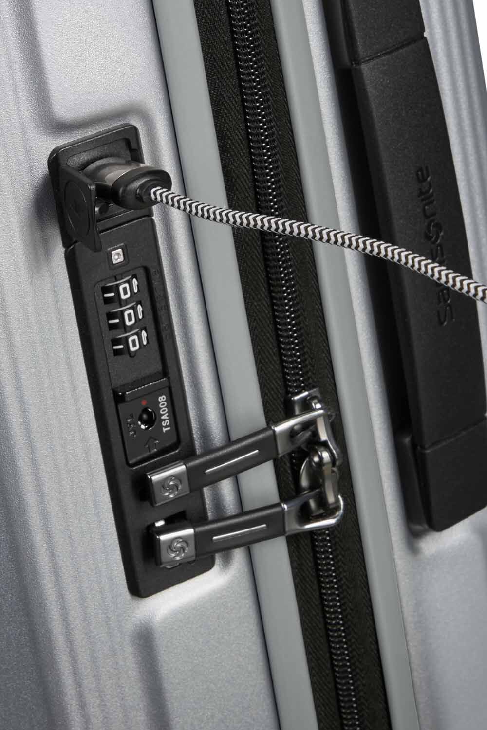 Samsonite Nuon Trolley mit 4 Rollen erweiterbar 55cm + GRATIS HOTELGUTSCHEIN Matt Silver