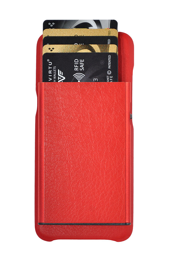Tru Virtu Click & Slide Pay & Phone Kartenetui und Smartphoneülle - Samsung Galaxy S8 Nappa Coral/Red
