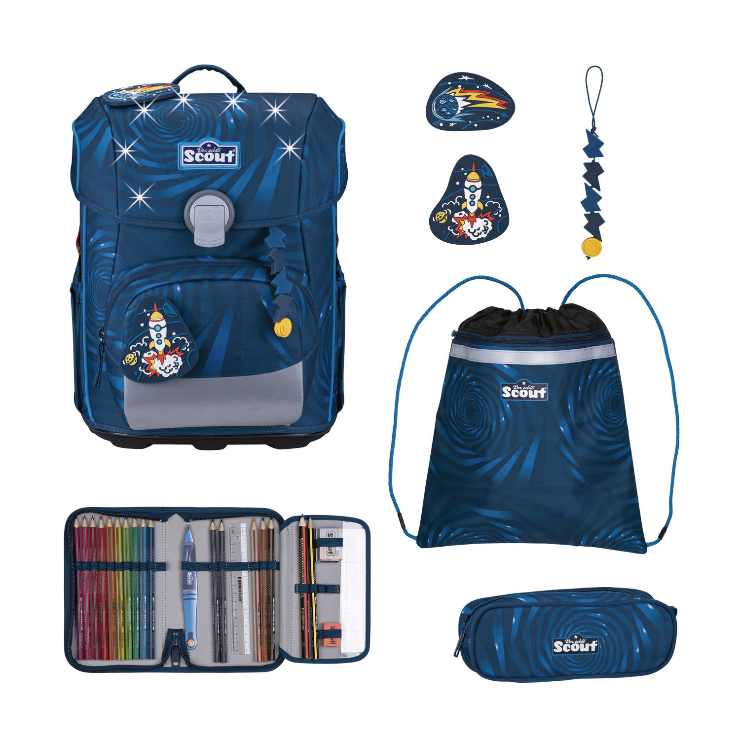Scout Neo Exklusiv LED Schulranzen-Set 4-teilig Rocket Rider