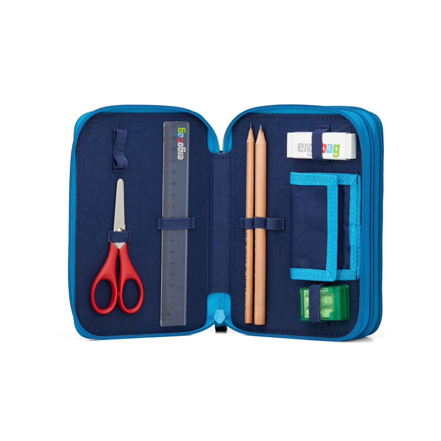 ergobag Schulzubehör Maxi-Mäppchen, befüllt mit 3 Fächern 2025 VerfolgBärjagd