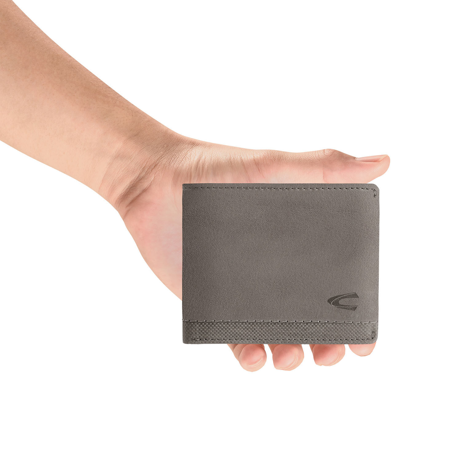 Camel Active Nimbus Jeans Geldbörse aus Leder mit RFID Safe Charcoal - grau