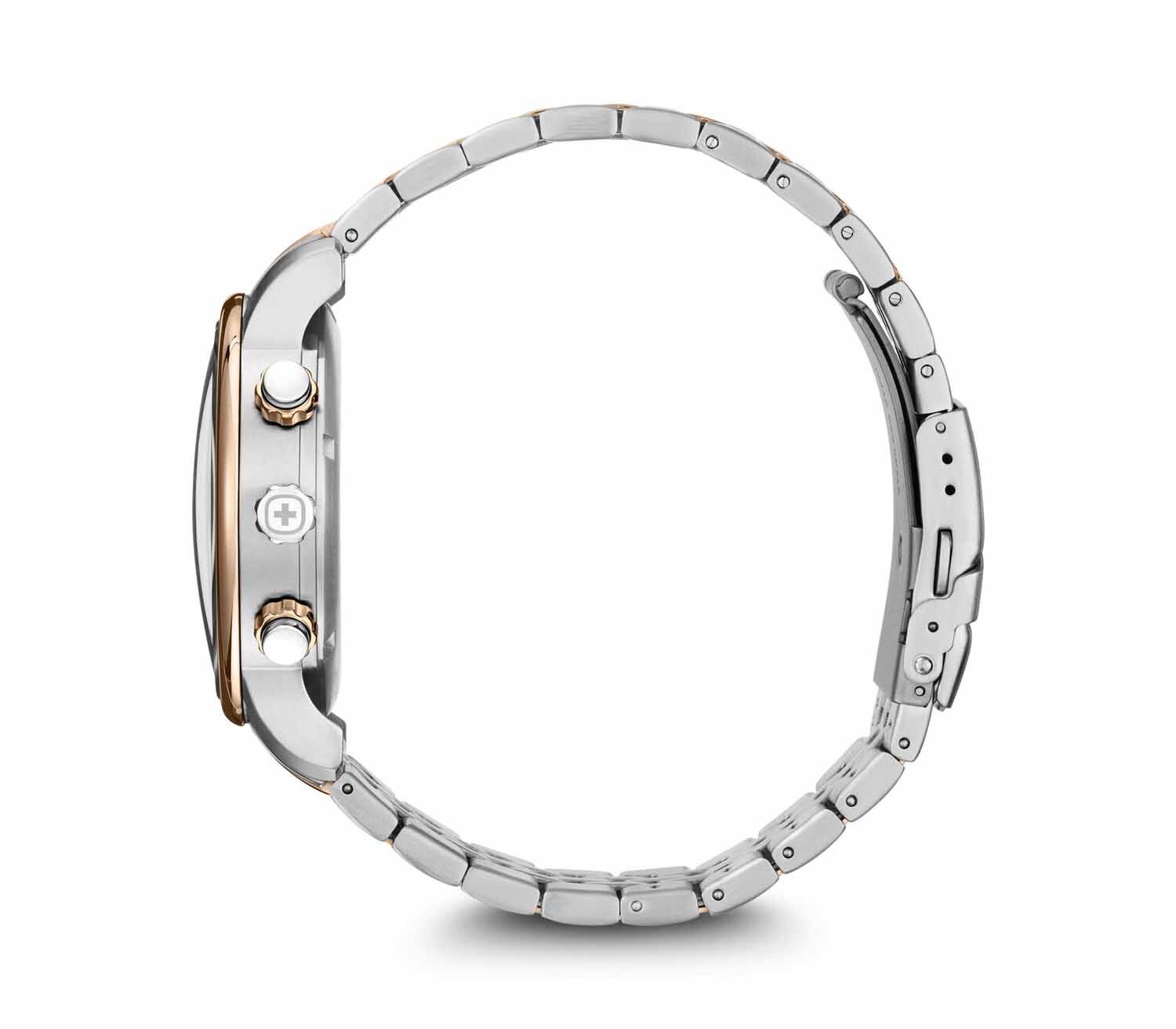 Wenger Urban Classic Chrono 42mm Herrenuhr 2-Tone weiss/silber/roségold Wenger Urban Classic Chrono 42mm Herrenuhr 2-Tone weiss/silber/roségold