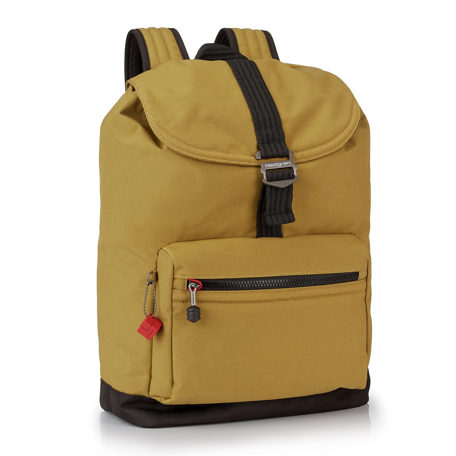 Hedgren Great American Heritage CRUSADE Drawstring Backpack RFID Mustard Olive