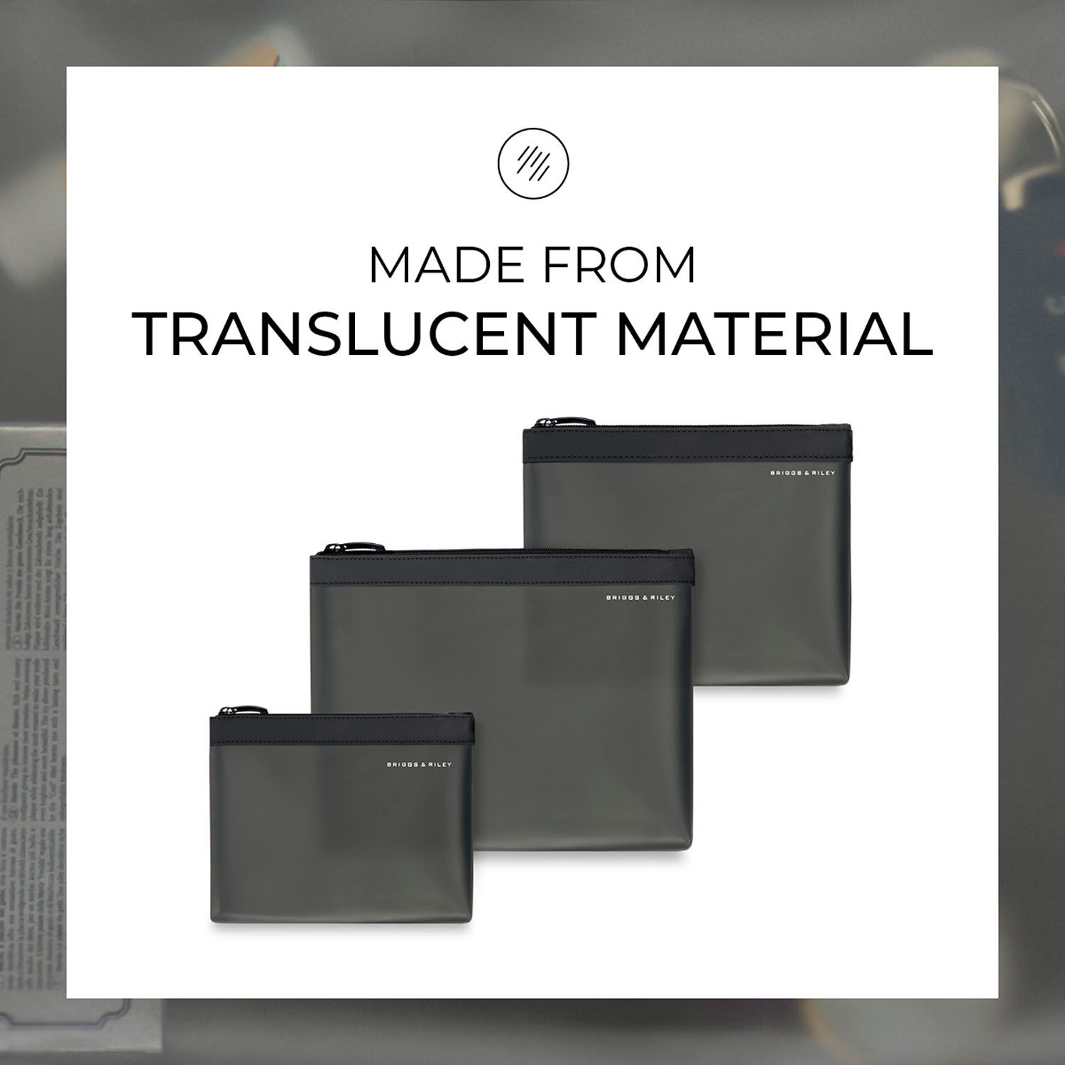 Briggs & Riley Travel Essentials Translucent Pouch 3-teilige-Set Black Briggs & Riley Travel Essentials Translucent Pouch 3-teilige-Set Black