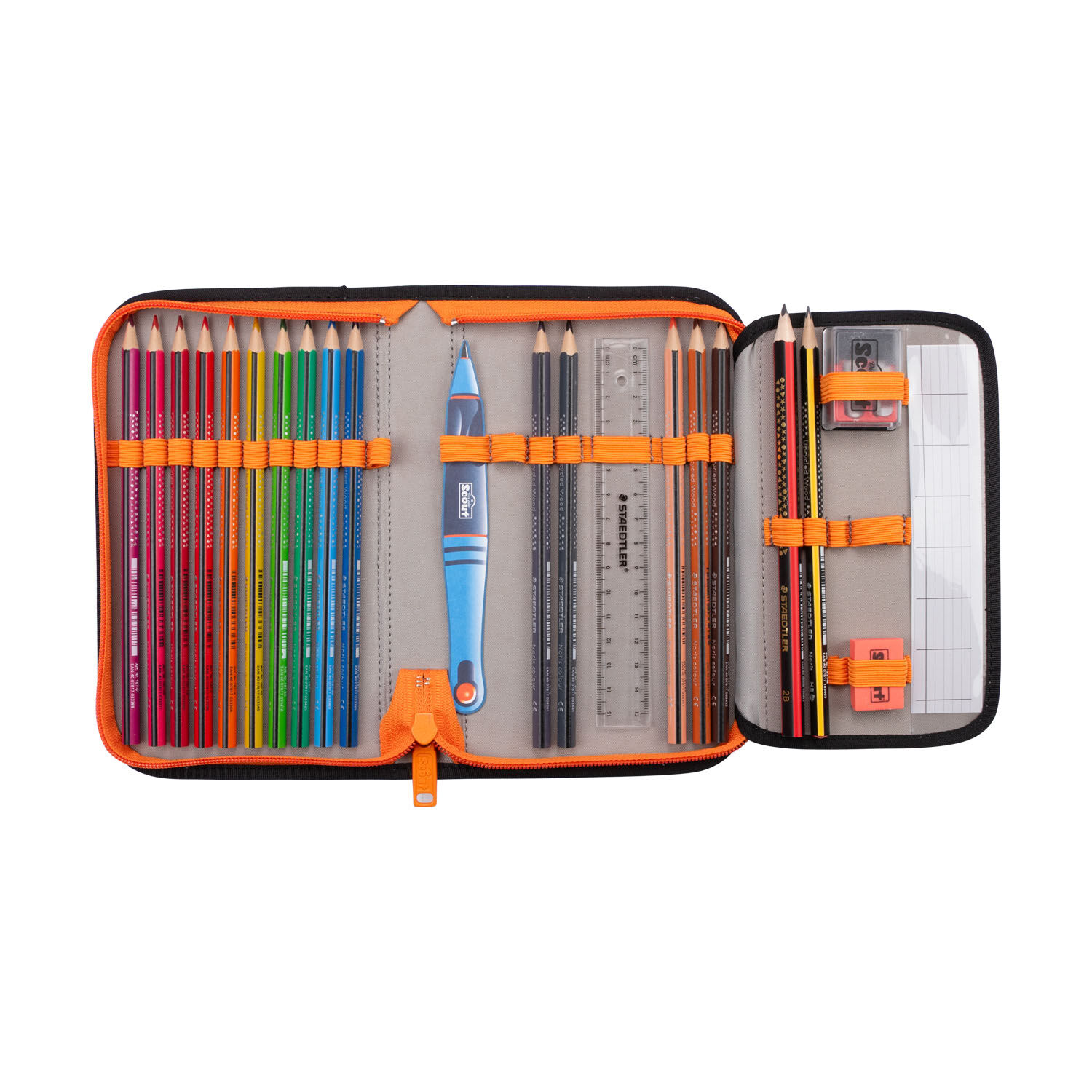 Scout Neo Exklusiv Safety Light Schulranzen-Set 5-teilig Flames