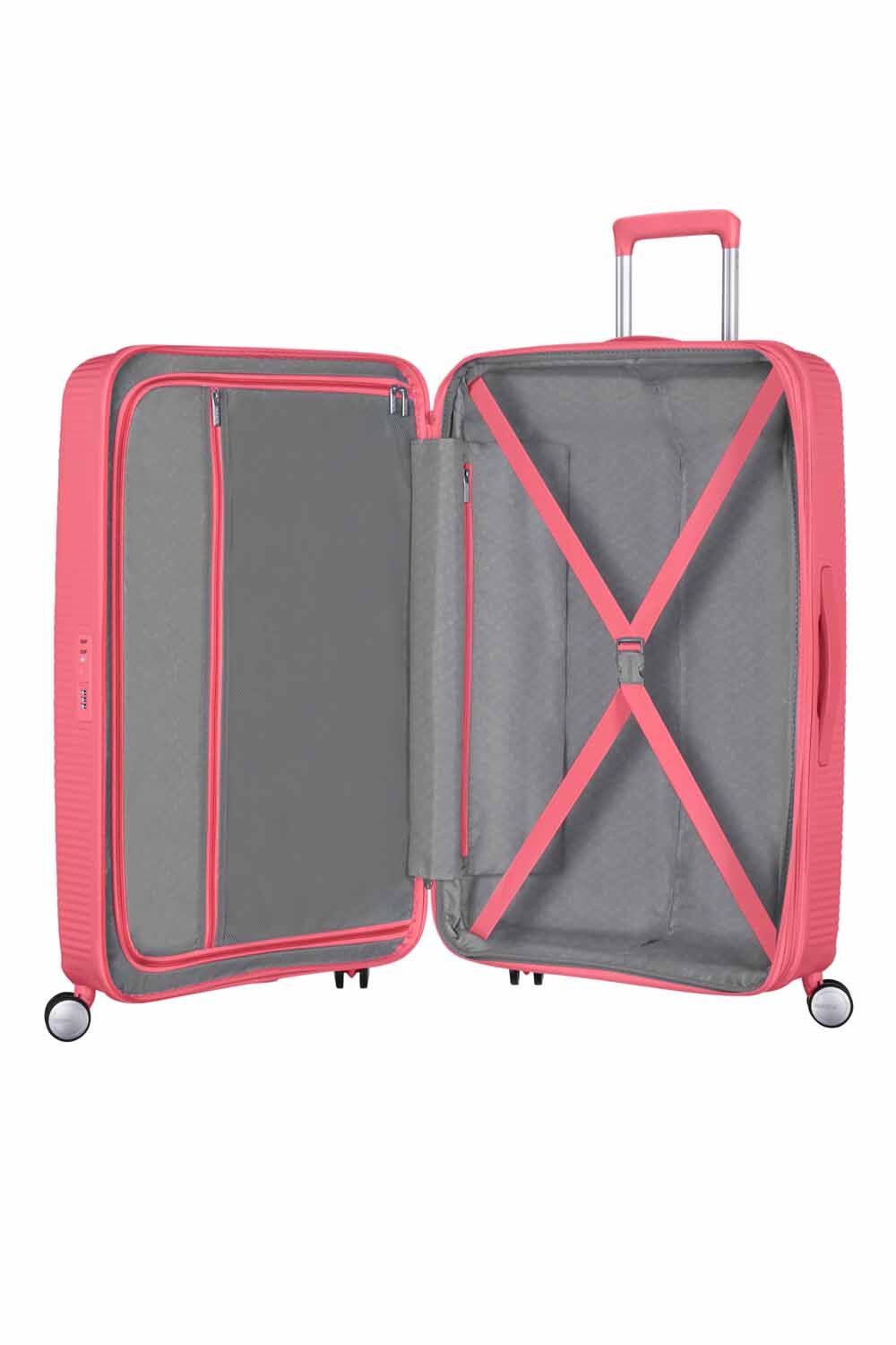 American Tourister Soundbox Trolley M 4R 67cm, erweiterbar Sun Kissed Coral