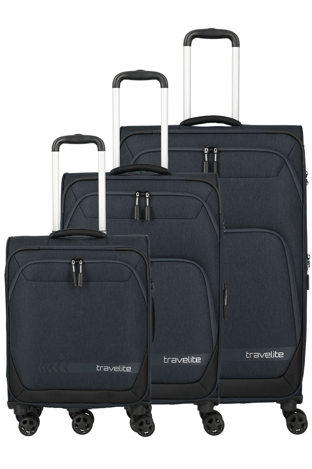Travelite Kick Off 3-tlg. 4w Koffer-Set, D'Anthracite