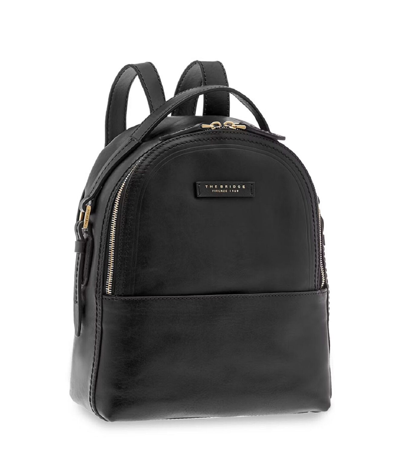 The Bridge Pearldistrict Leder-Rucksack 26 cm Schwarz/Gold