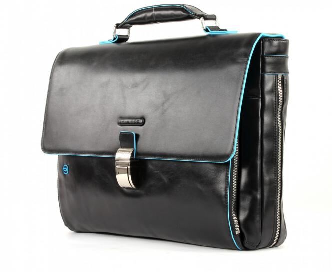 Piquadro Blue Square Erweiterbare Laptoptasche 15" mit Tabletfach Schwarz