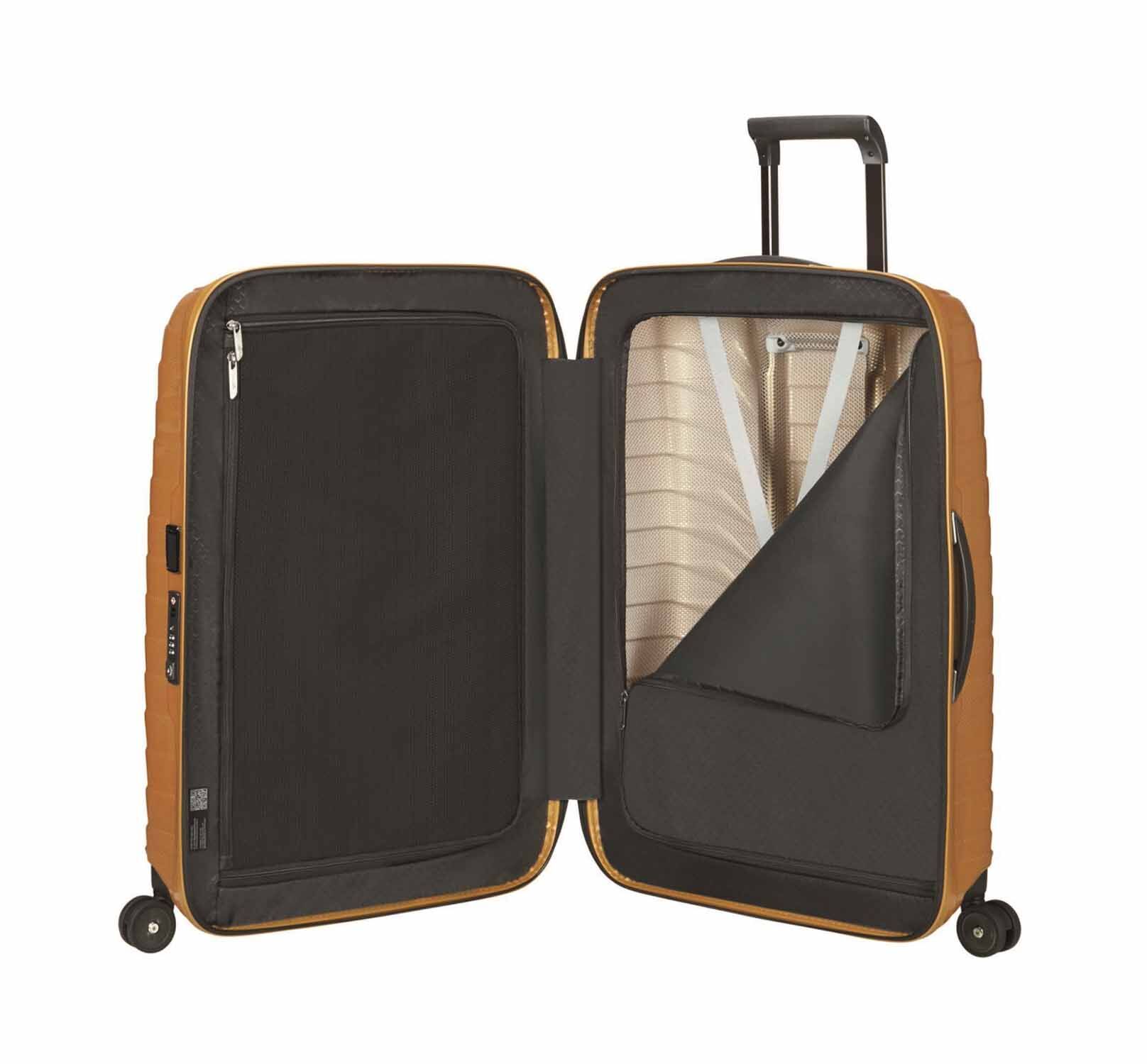 Samsonite Proxis Trolley mit 4 Rollen 75cm + GRATIS HOTELGUTSCHEIN Honey Gold
