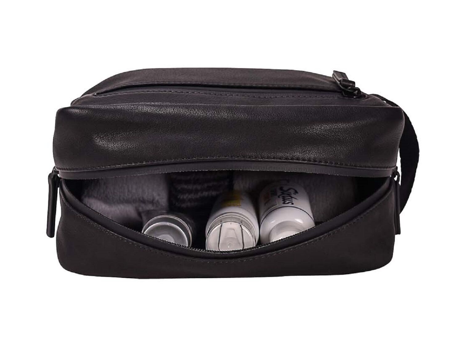 Leonhard Heyden Den Haag Leder-Kulturbeutel Schwarz