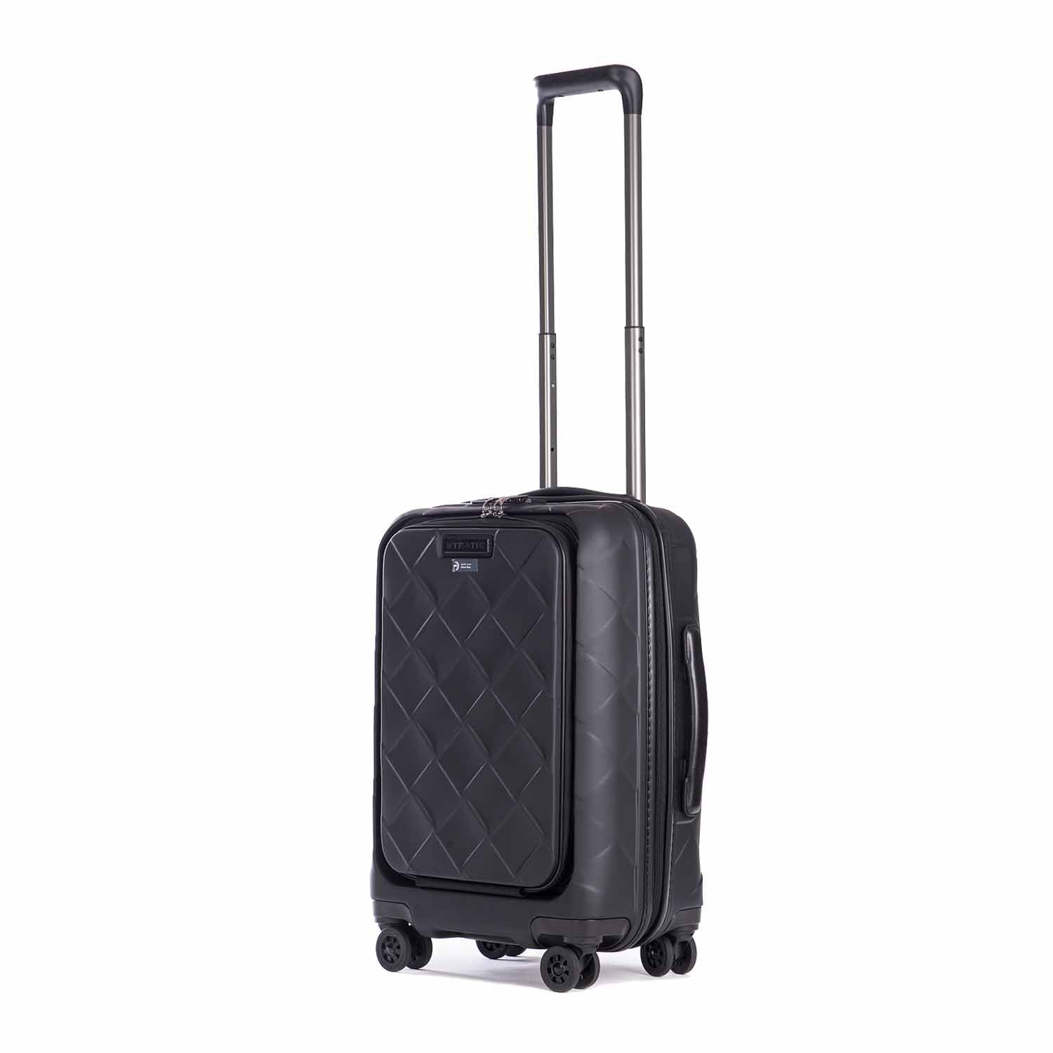 Stratic Leather & More Trolley S mit Vortasche, 4-Rollen Mattblack Stratic Leather & More Trolley S mit Vortasche, 4-Rollen Mattblack
