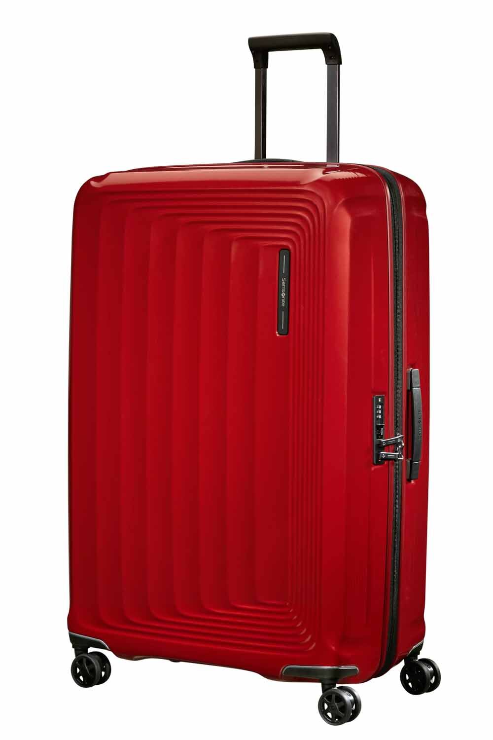 Samsonite Nuon Season Trolley mit 4 Rollen erweiterbar 81cm + GRATIS HOTELGUTSCHEIN Metallic Red
