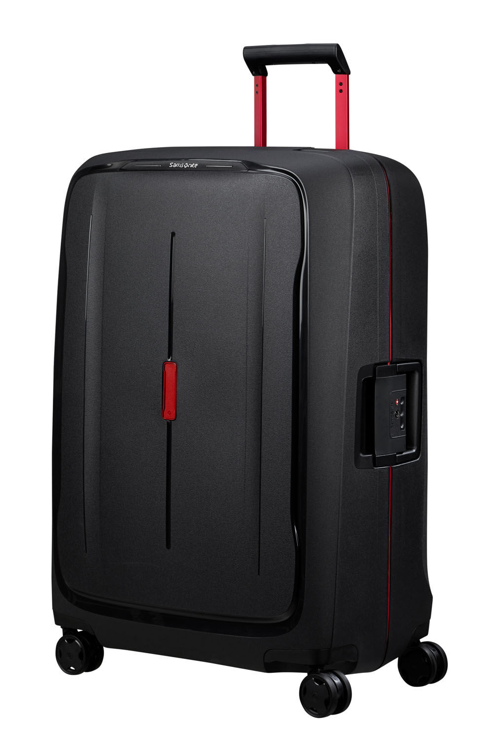 Samsonite Essens Trolley mit 4 Rollen 75cm + GRATIS HOTELGUTSCHEIN Charcoal/Red