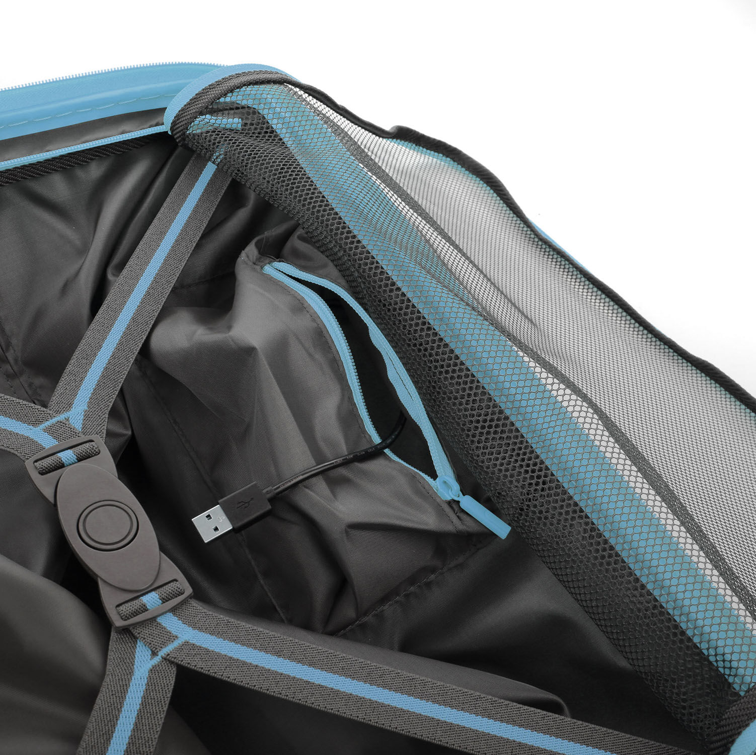 Roncato Skyline Cabin Spinner 55cm, erweiterbar mit USB Blue Java