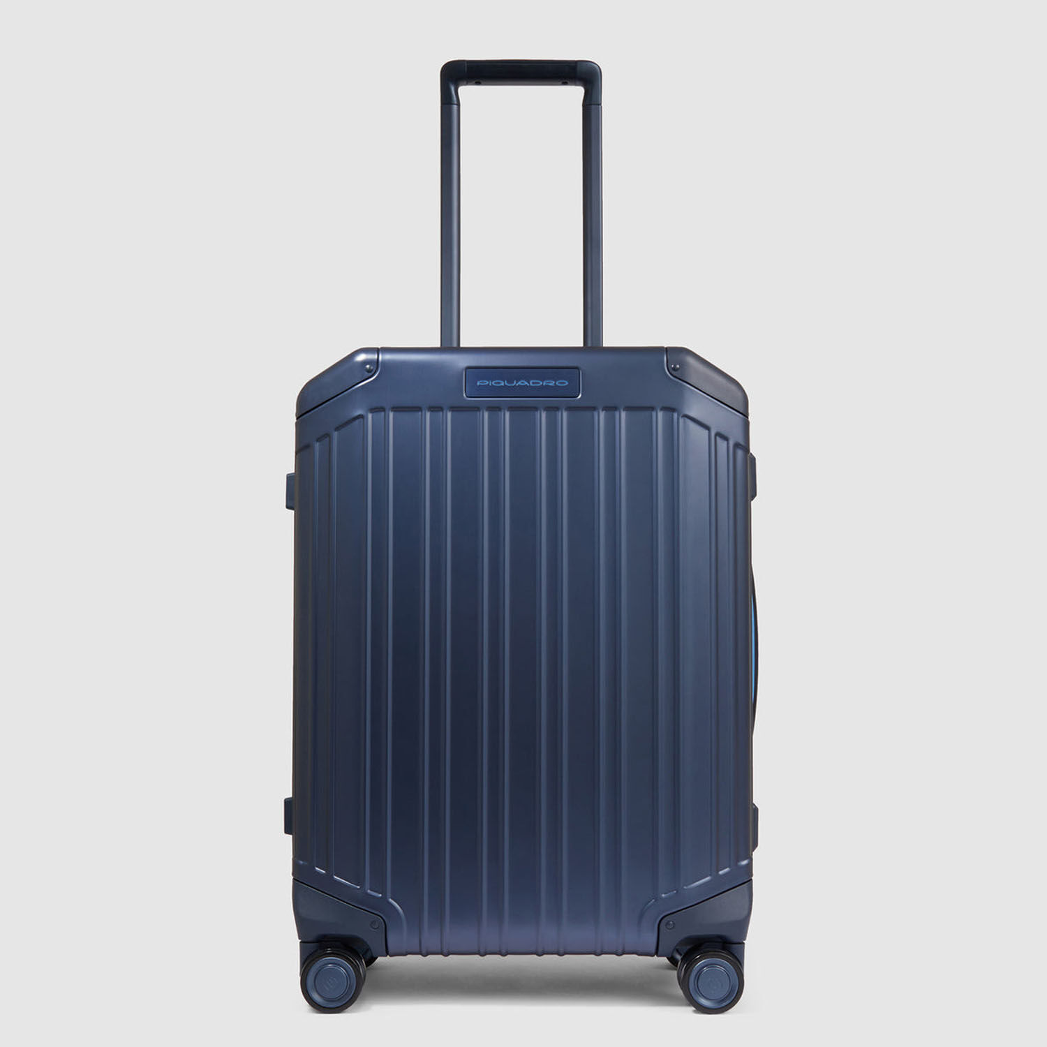 Piquadro PQALU B2 4-Rollen Handgepäck Hartschalenkoffer, schmal Nachtblau