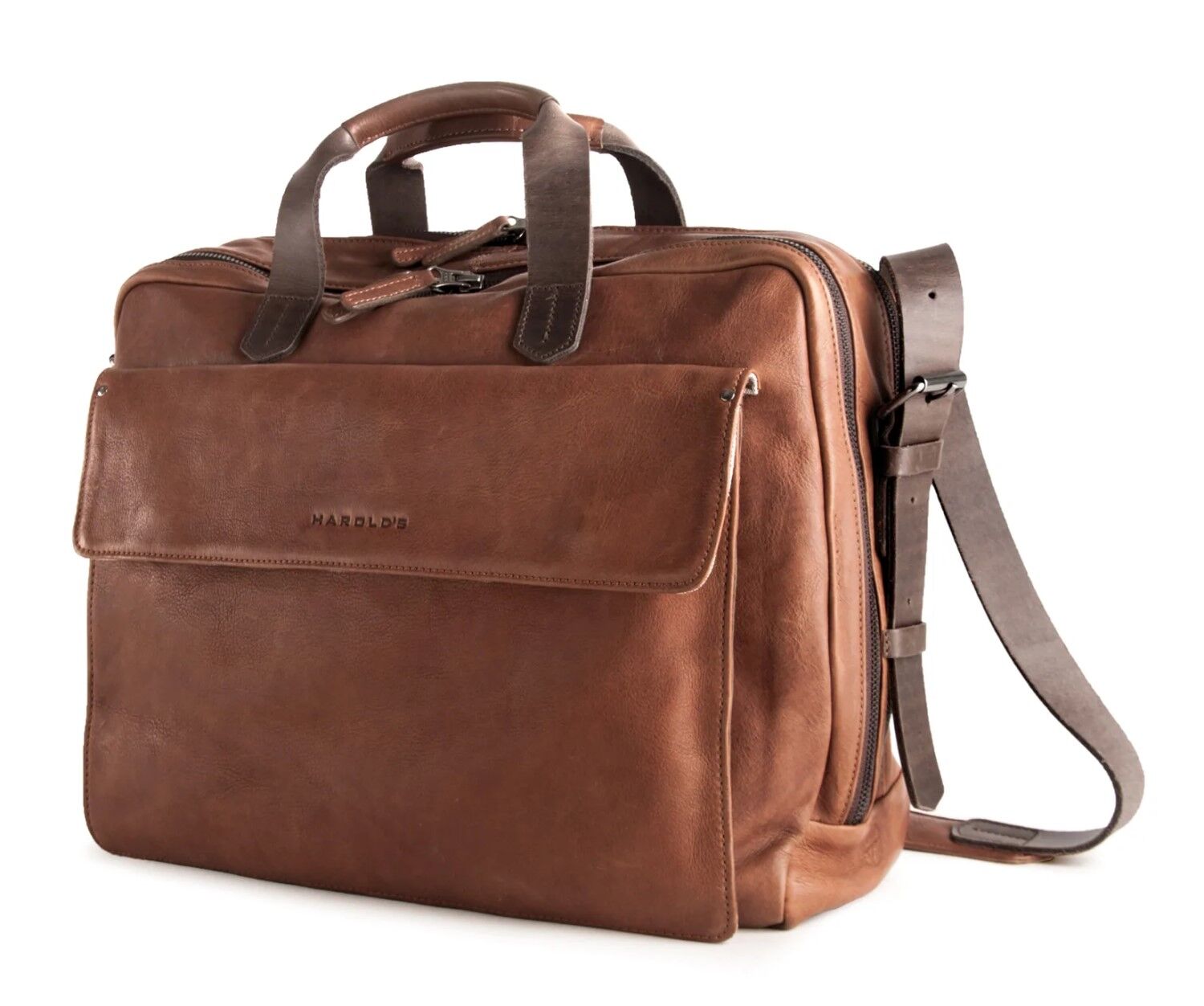 Harold's Ivy Lane Notebook Businessbag Large cognac