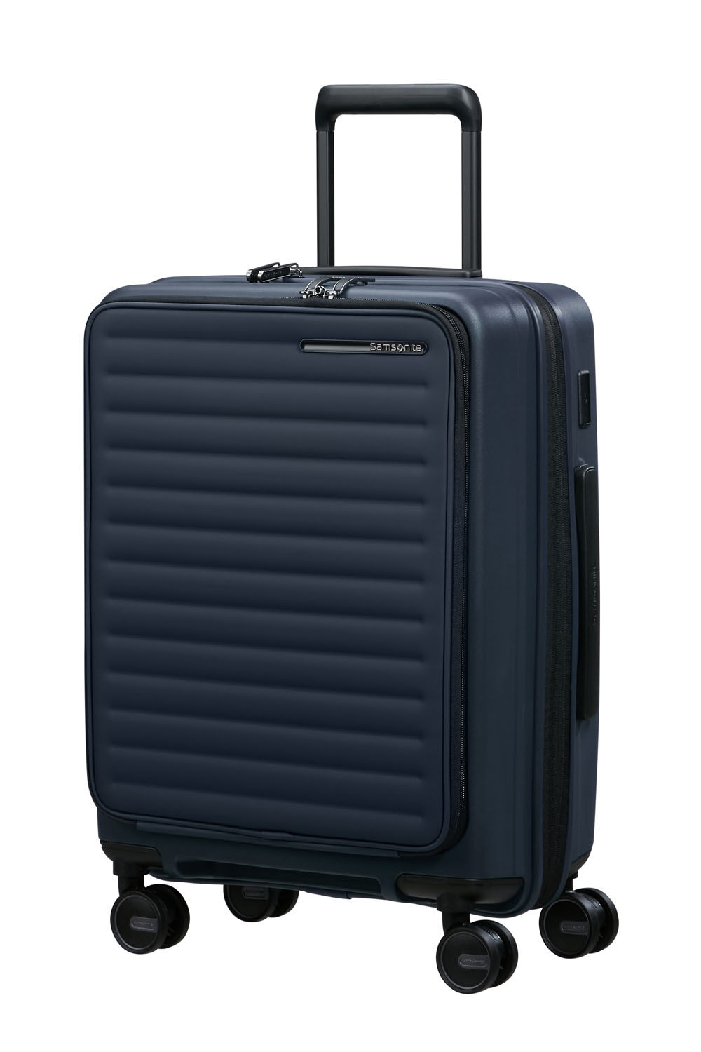 Samsonite Restackd EASY ACCESS Trolley mit 4 Rollen erweiterbar 55cm + GRATIS HOTELGUTSCHEIN Midnight