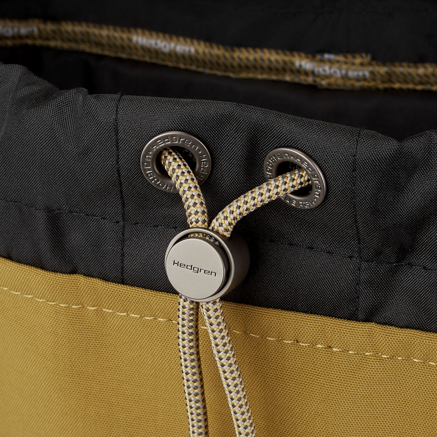 Hedgren Great American Heritage CRUSADE Drawstring Backpack RFID Mustard Olive