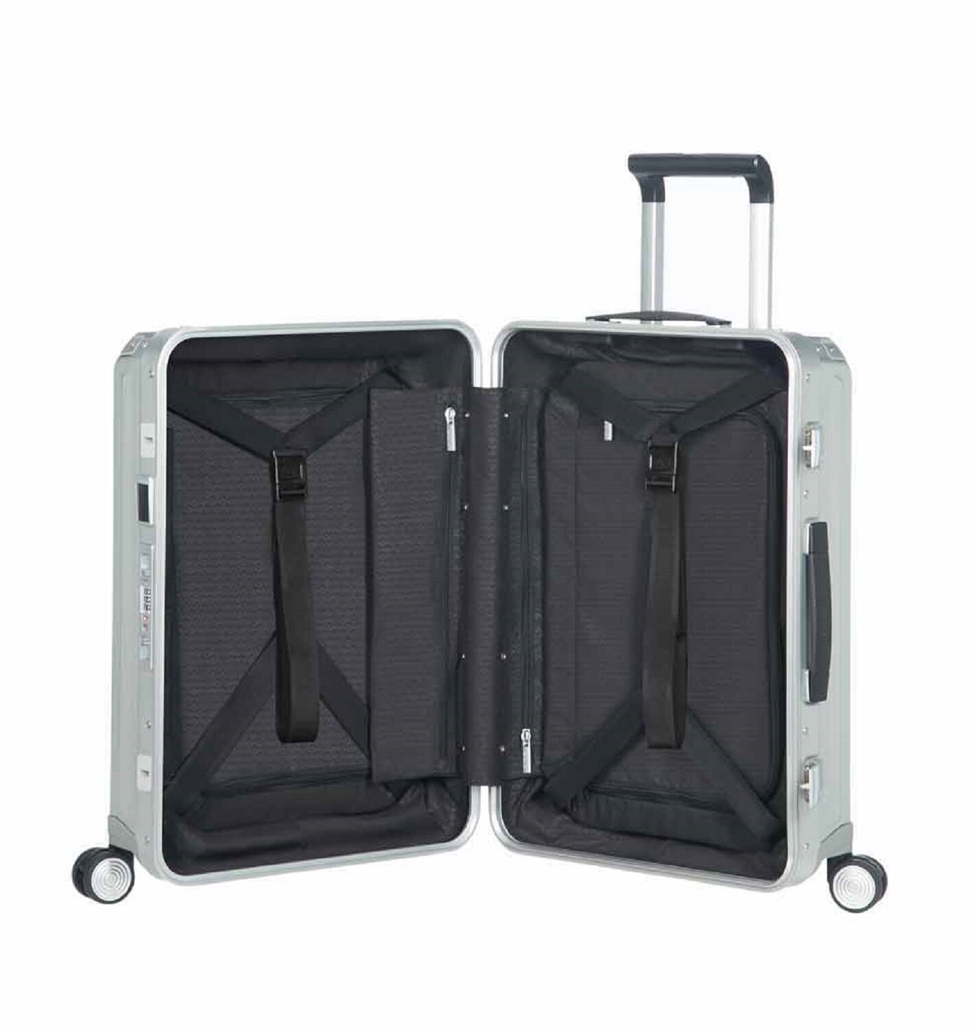 Samsonite Lite-Box Alu Cabin Trolley mit 4 Rollen 55cm + GRATIS HOTELGUTSCHEIN Aluminium