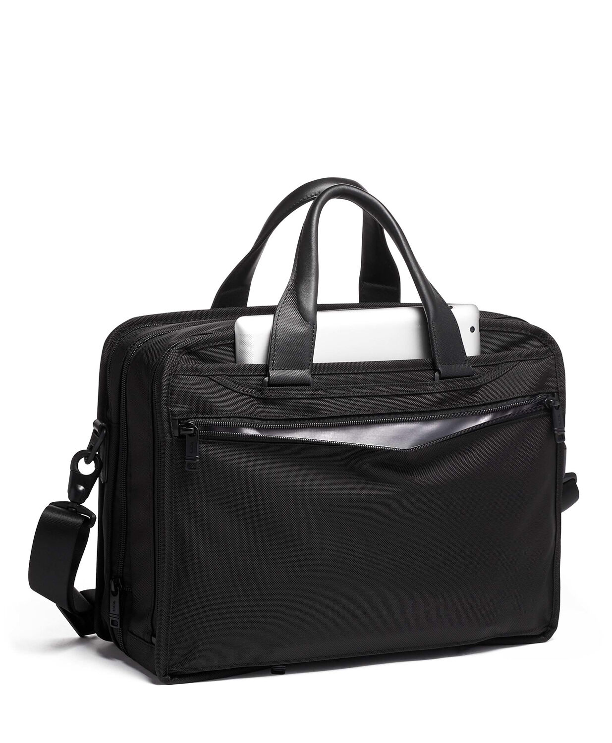 Tumi Alpha 3 Organizer-Laptop-Aktentasche aus Ballistic Nylon, erweiterbar + GRATIS HOTELGUTSCHEIN black