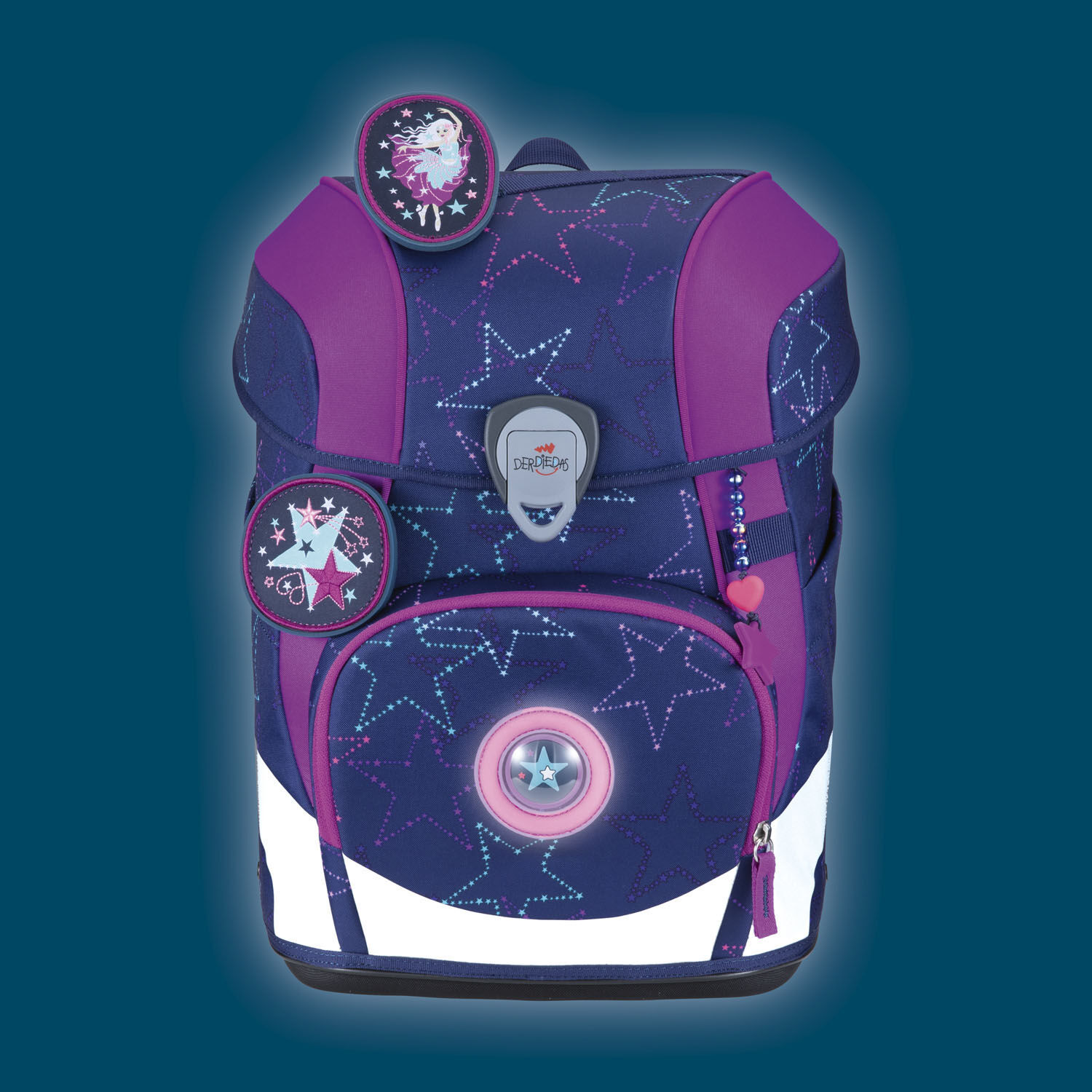DerDieDas ErgoFlex Tiny Exklusiv LED Schulrucksack 5-teiliges Set