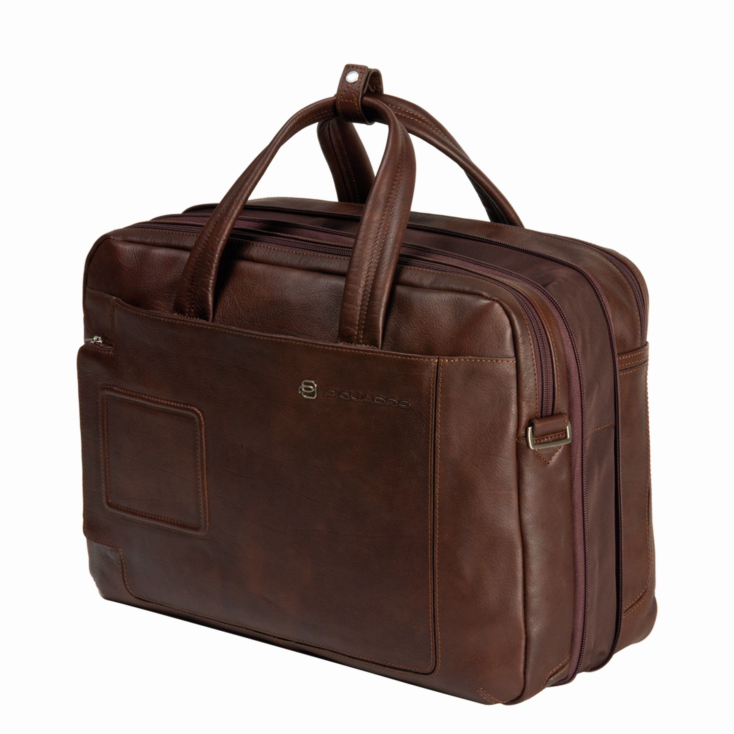 Piquadro Vibe Erweiterbare Kurzgriffaktentasche mit doppeltem iPad® und Notebook-Fach black