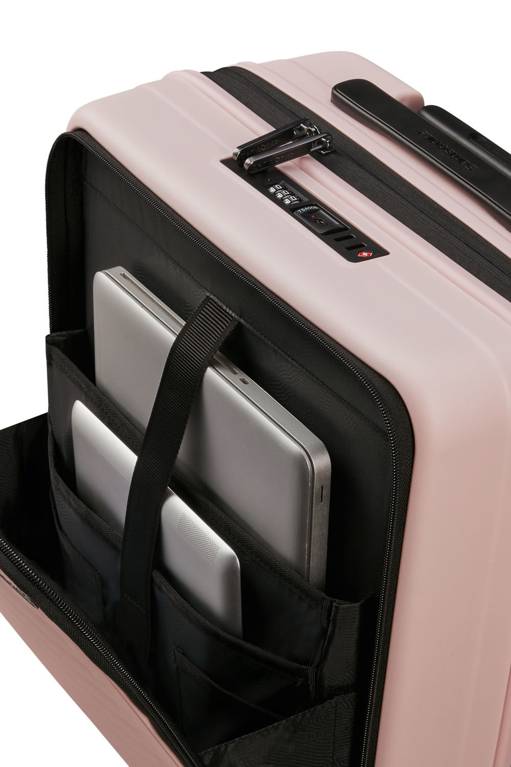 Samsonite Restackd EASY ACCESS Trolley mit 4 Rollen erweiterbar 55cm + GRATIS HOTELGUTSCHEIN Rose