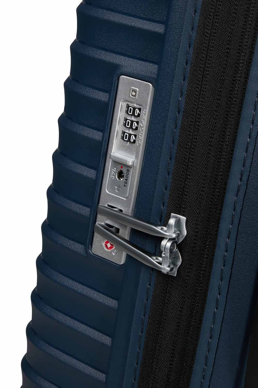 Samsonite Upscape Trolley mit 4 Rollen erweiterbar 68cm + GRATIS HOTELGUTSCHEIN Blue Nights