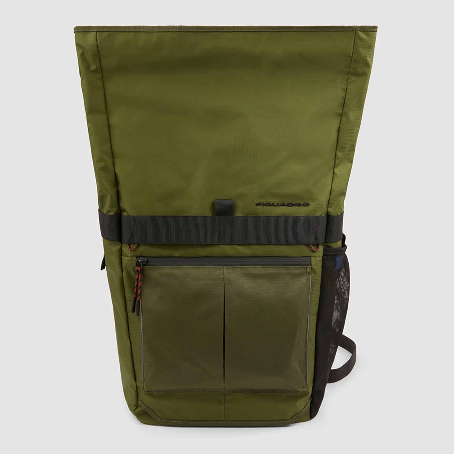 Piquadro Arne Bike Rolltop-Rucksack 15,6" Laptopfach und mit LED-Licht Rost