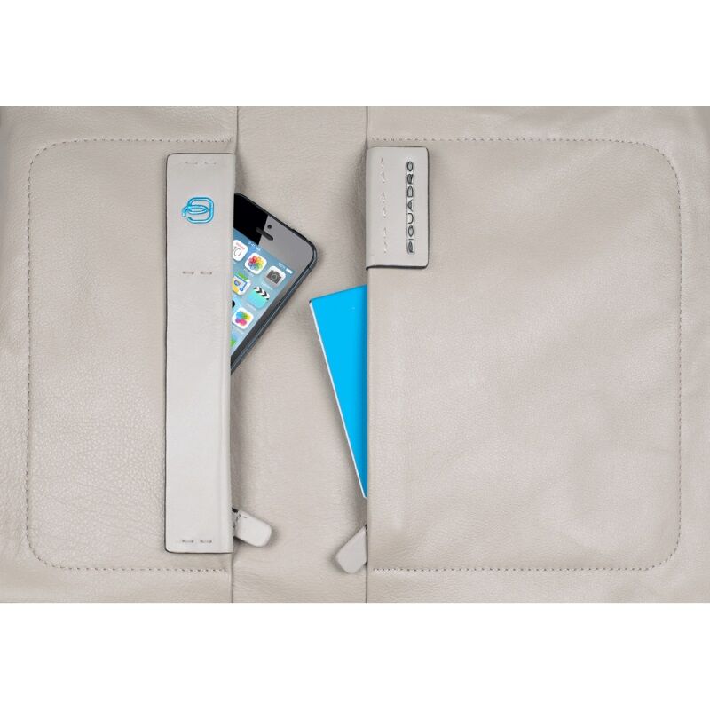 Piquadro Pulse Doppelgriff-Aktentasche mit Flaschen und Schirmhalter cement Piquadro Pulse Doppelgriff-Aktentasche mit Flaschen und Schirmhalter cement