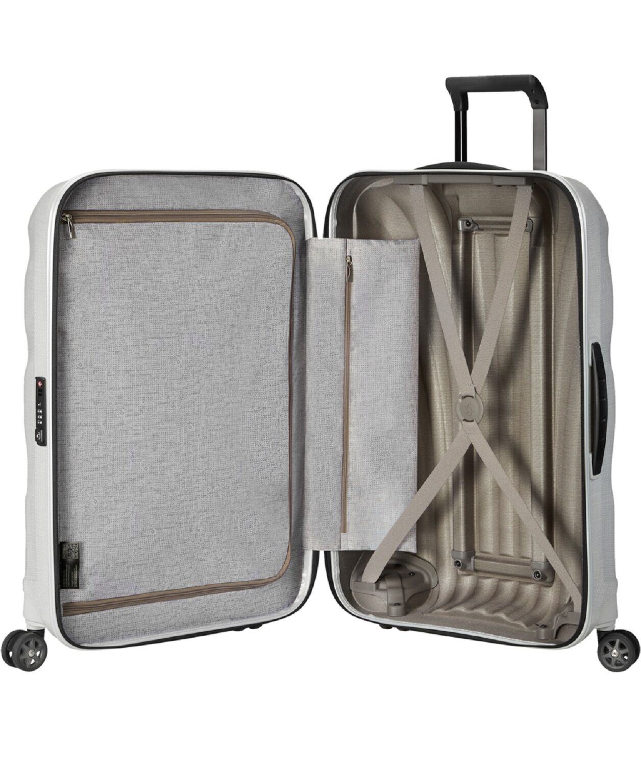 Samsonite C-Lite Trolley mit 4 Rollen 75cm + GRATIS HOTELGUTSCHEIN Off White