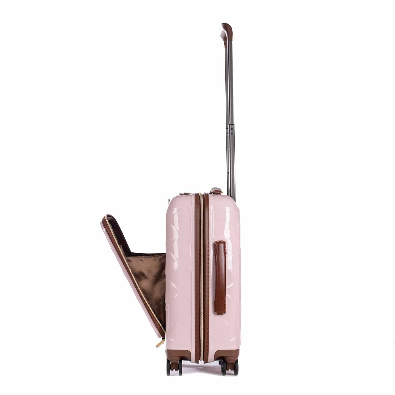 Stratic Leather & More Trolley S mit Vortasche, 4-Rollen Rose
