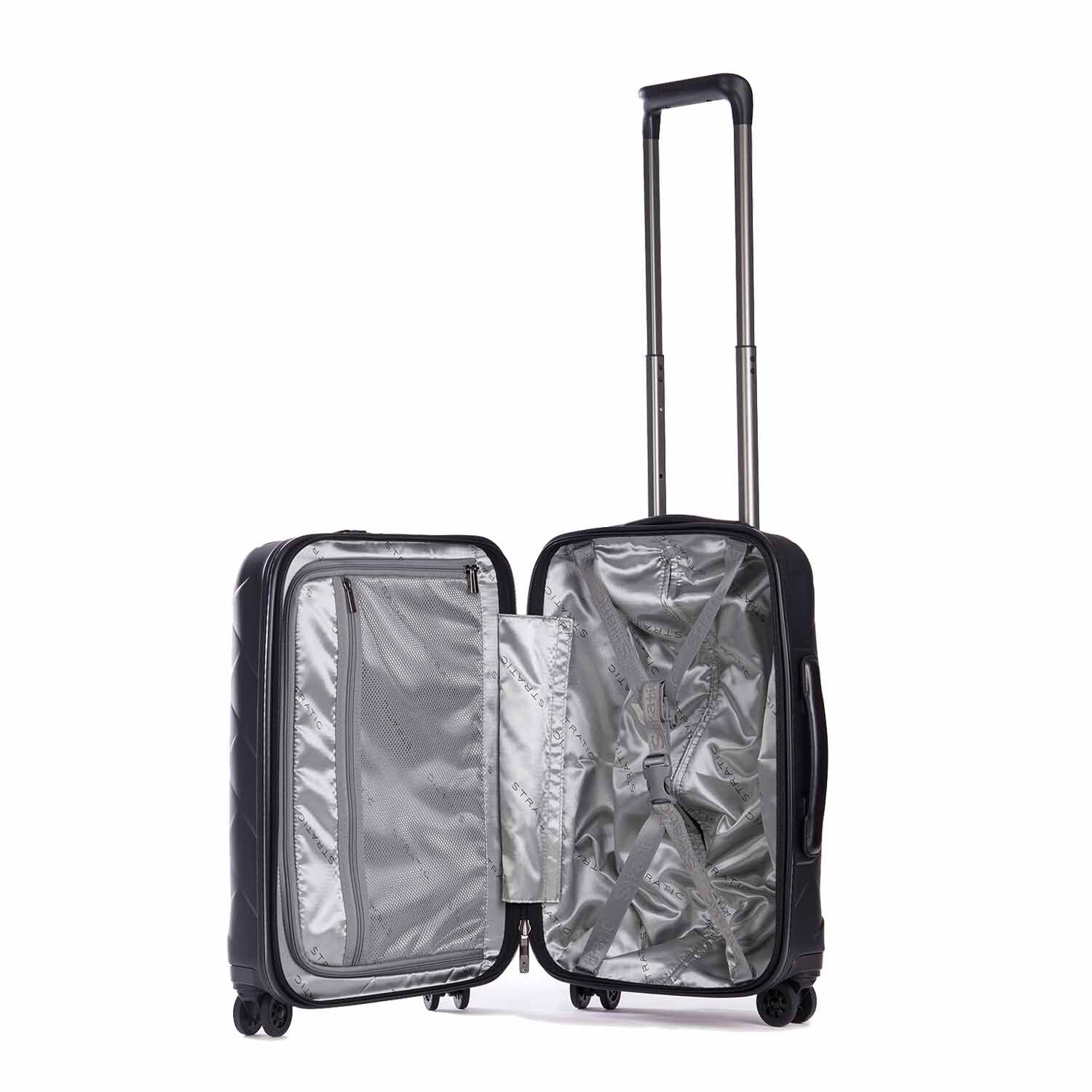 Stratic Leather & More Trolley S mit Vortasche, 4-Rollen Mattblack Stratic Leather & More Trolley S mit Vortasche, 4-Rollen Mattblack