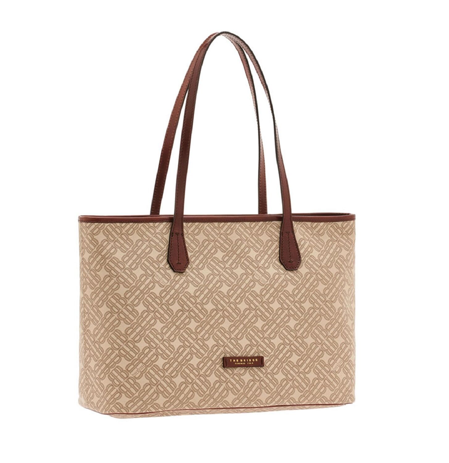 The Bridge Anna Leder-Shopper 38cm Sand/Gold