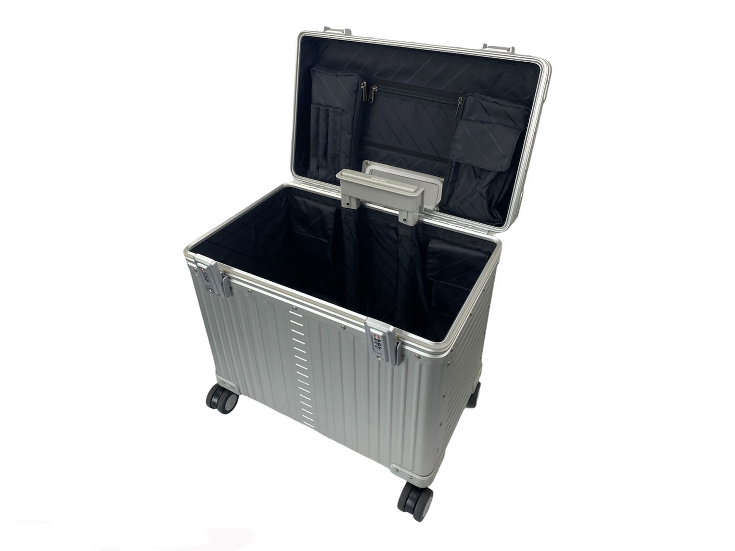 Aleon Pilotenkoffer 17" 4-Rollen - 46L Silber