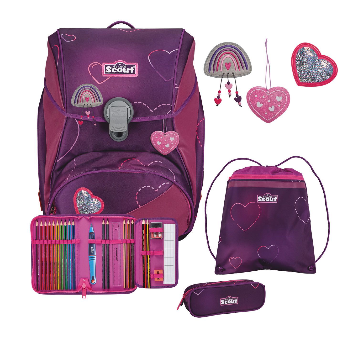Scout Alpha Exklusiv Superflash Schulranzen-Set 4-teilig Lovely