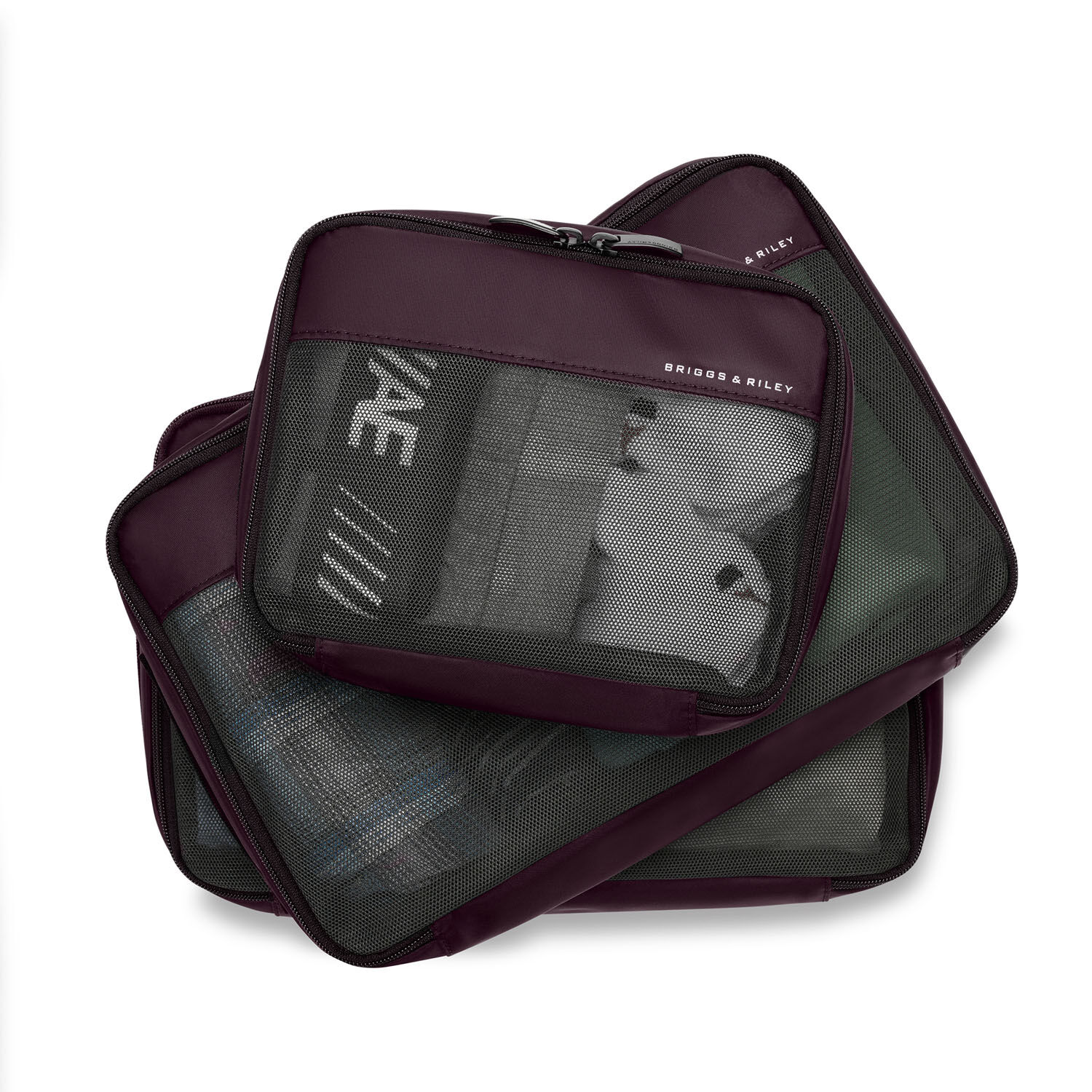 Briggs & Riley Travel Essentials Carry On Packing Cube 3-teilige Set Plum