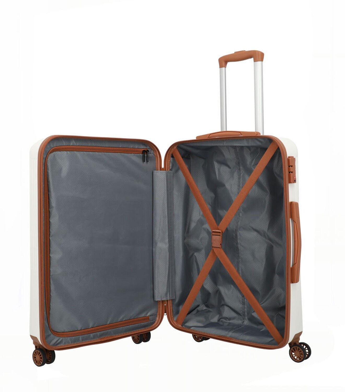 Travelite BALI Trolley M 4-Rollen Weiss/cognac