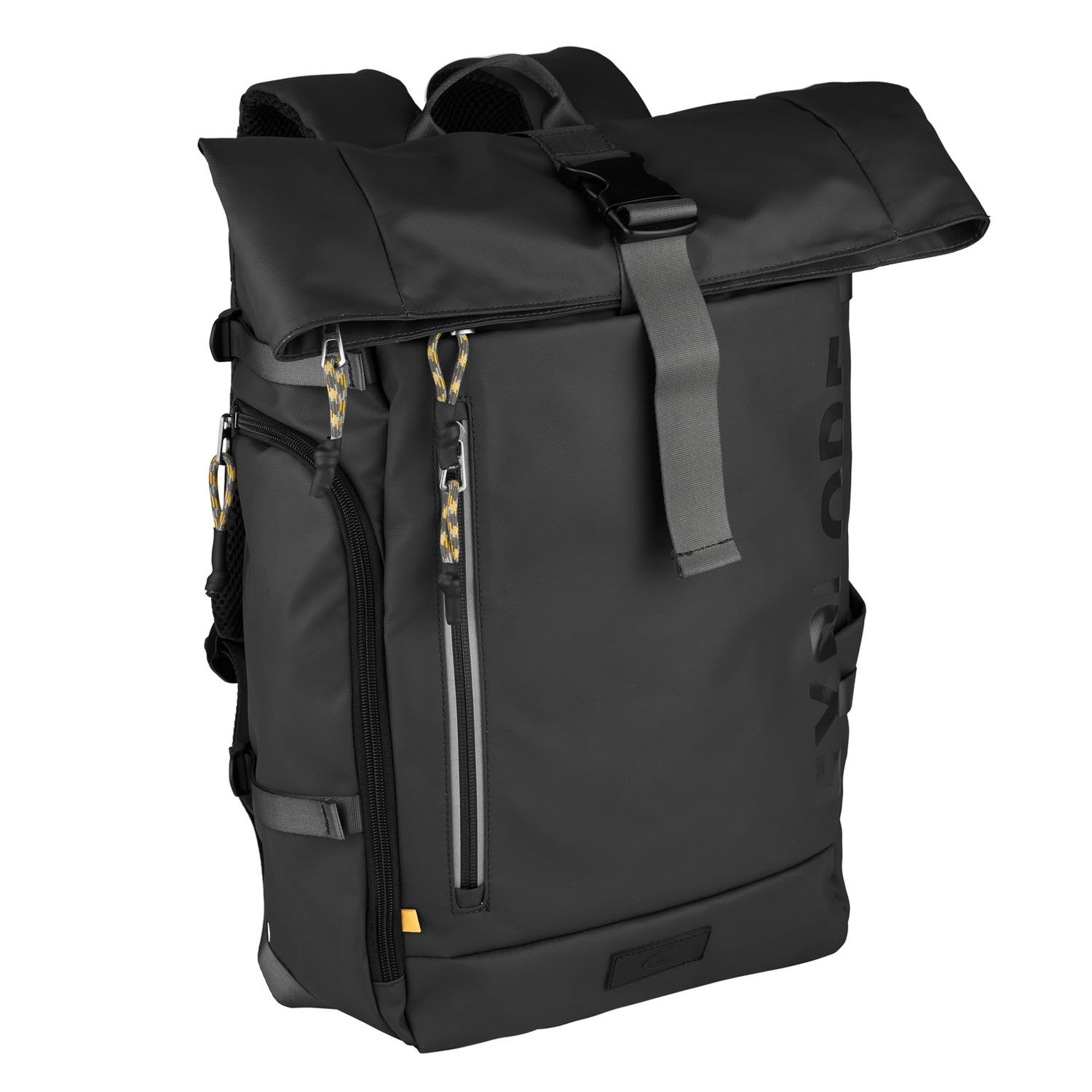 Camel Active Explore Rolltop Rucksack aus recyceltem Nylon Schwarz