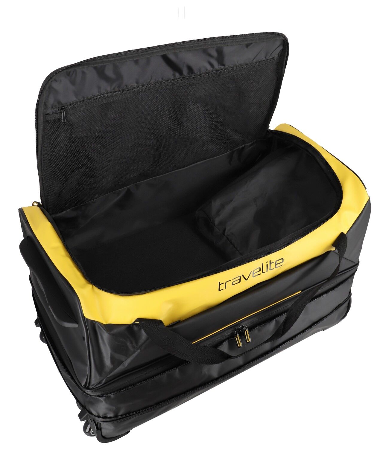 Travelite Basics Plane Rollenreisetasche erweiterbar Schwarz/Gelb