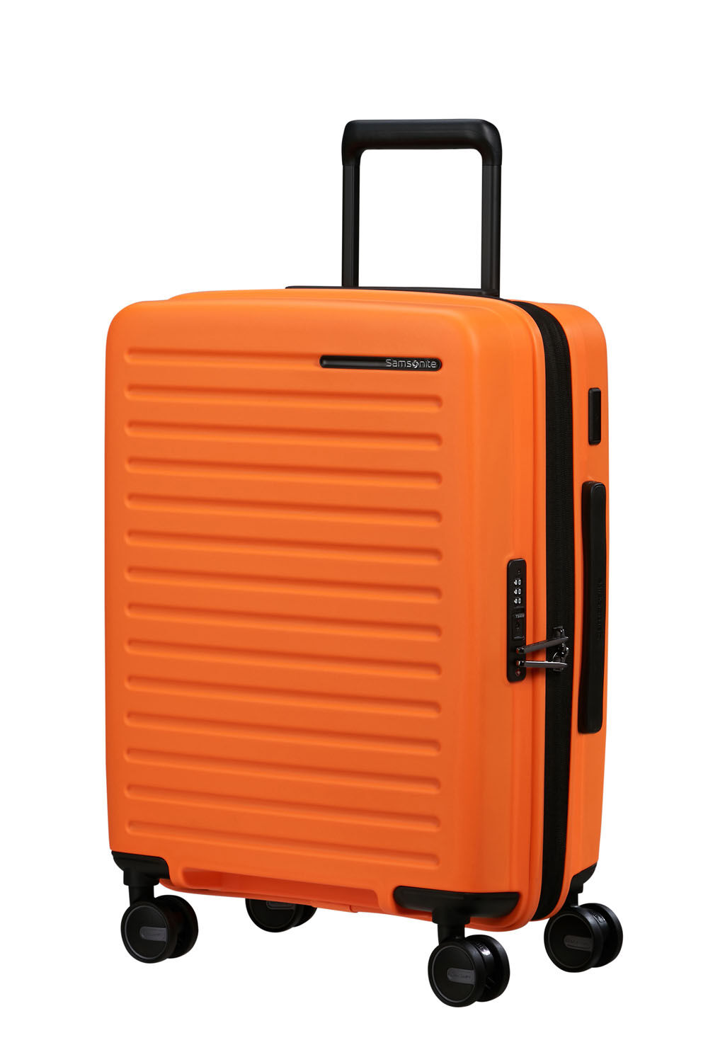 Samsonite Restackd Trolley mit 4 Rollen erweiterbar 55cm + GRATIS HOTELGUTSCHEIN Papaya