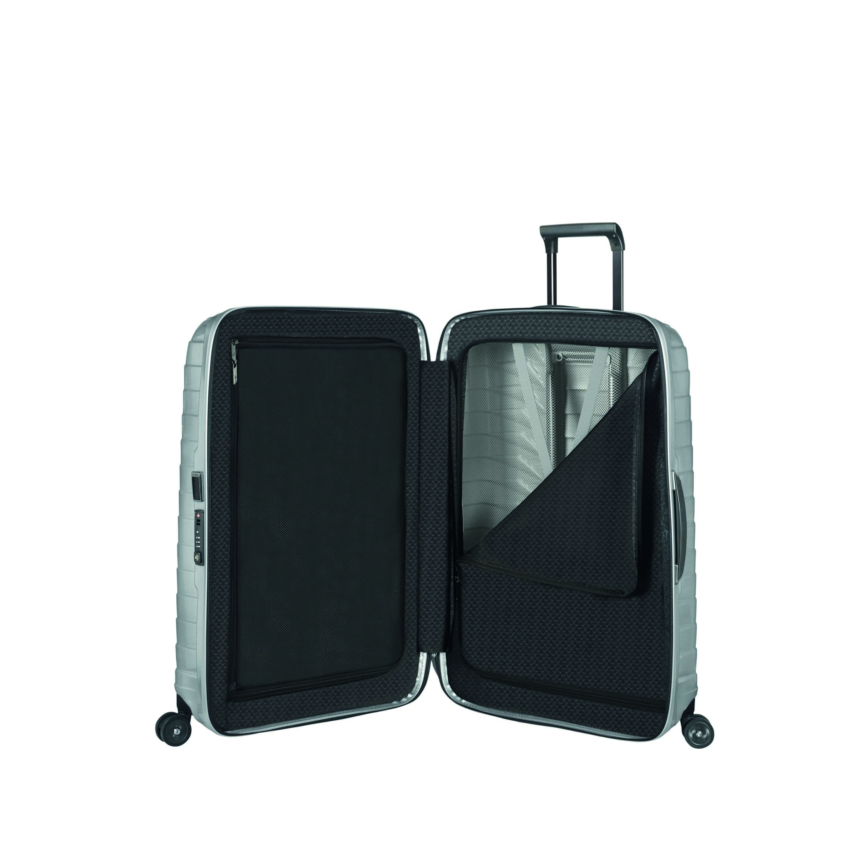 Samsonite Proxis Trolley mit 4 Rollen 75cm + GRATIS HOTELGUTSCHEIN Silber Samsonite Proxis Trolley mit 4 Rollen 75cm + GRATIS HOTELGUTSCHEIN Silber