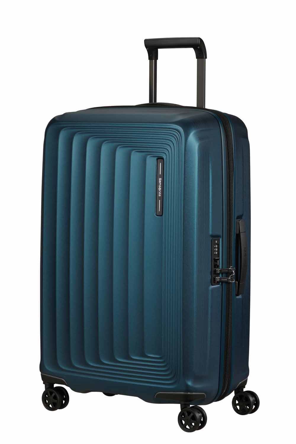 Samsonite Nuon Trolley mit 4 Rollen erweiterbar 69cm + GRATIS HOTELGUTSCHEIN Matt Petrol Blue