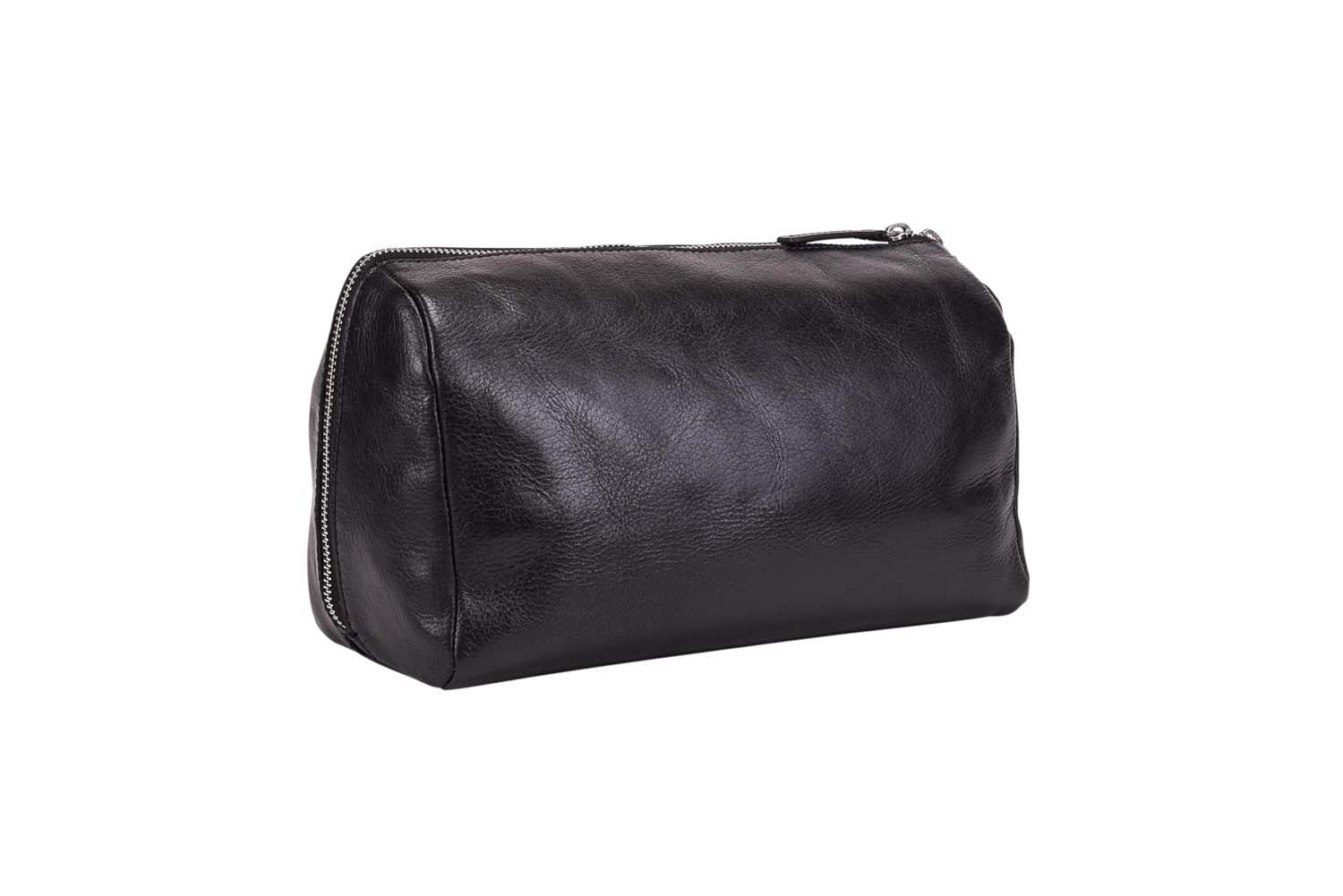 Leonhard Heyden Cambridge Leder-Kulturbeutel Schwarz