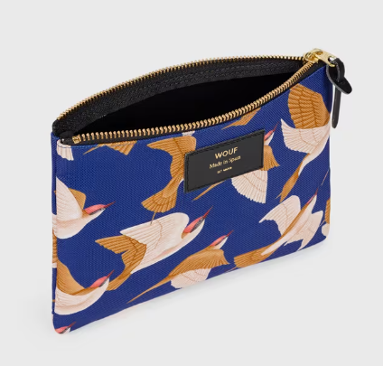 Wouf Accessories Large Pouch Bag Recycled Collection Blue Birds